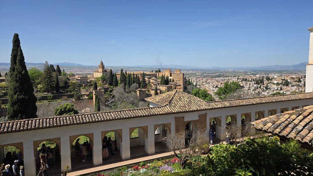 An arcaded courtyard in the Alhambra