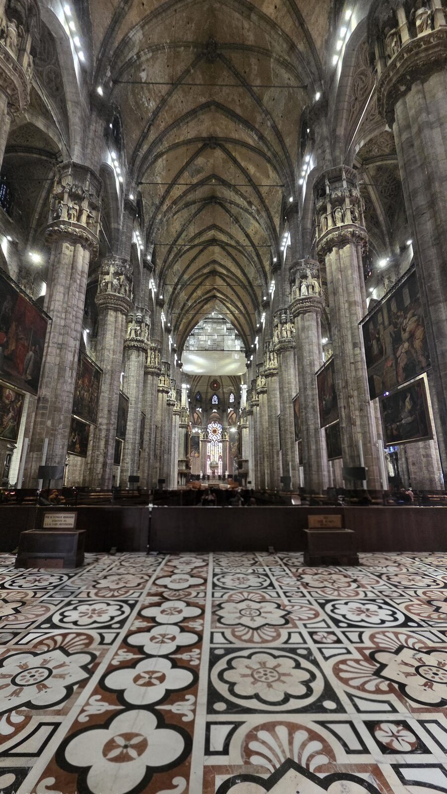 The Gothic interior of the Duomo