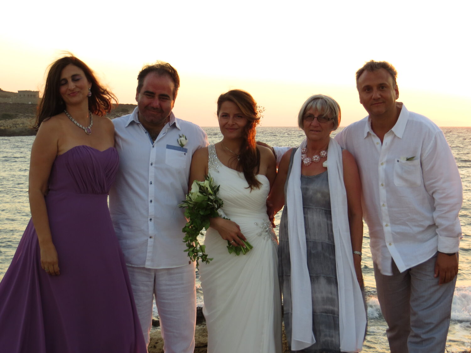 The family group at sunset