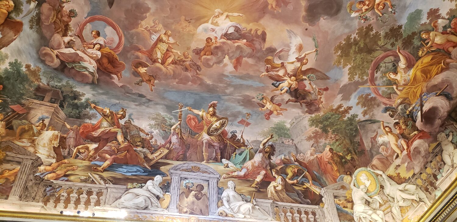 A painted ceiling in the Galleria Borghese