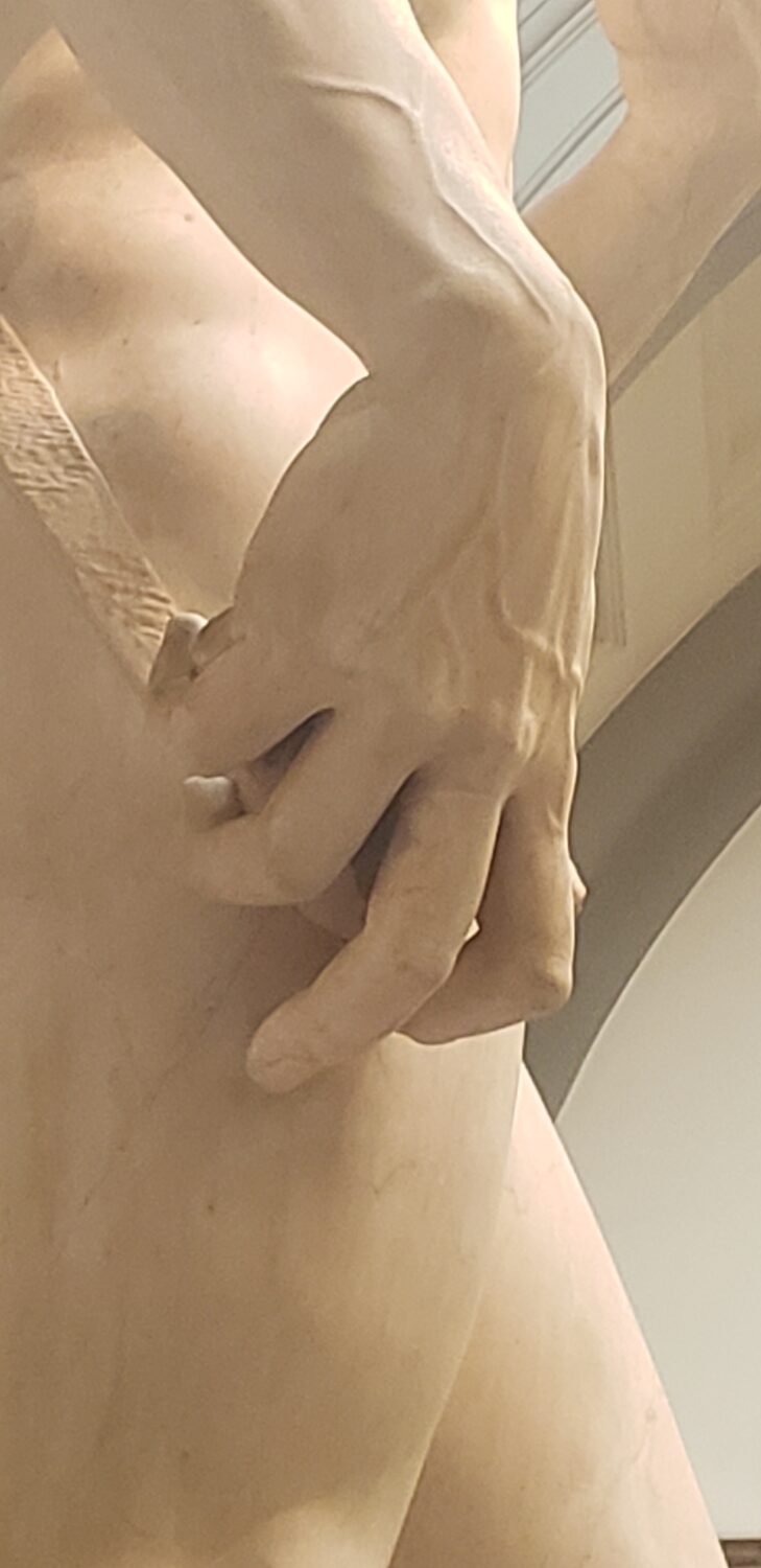 Detail of a marble hand