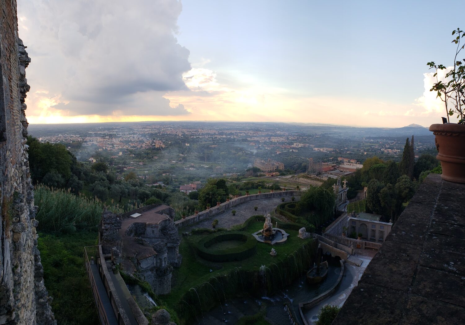 The valley below Tivoli at sunset