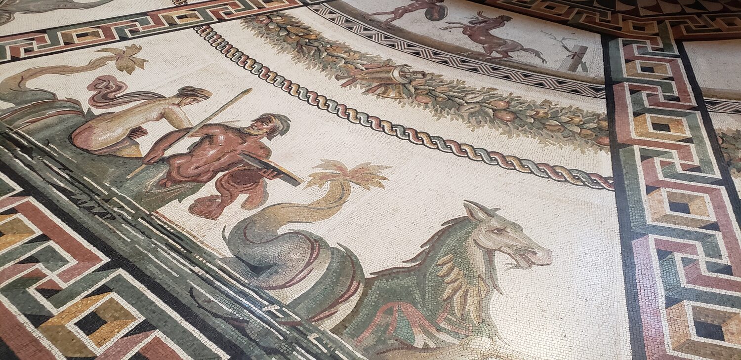 A Roman floor mosaic in the Vatican Museums