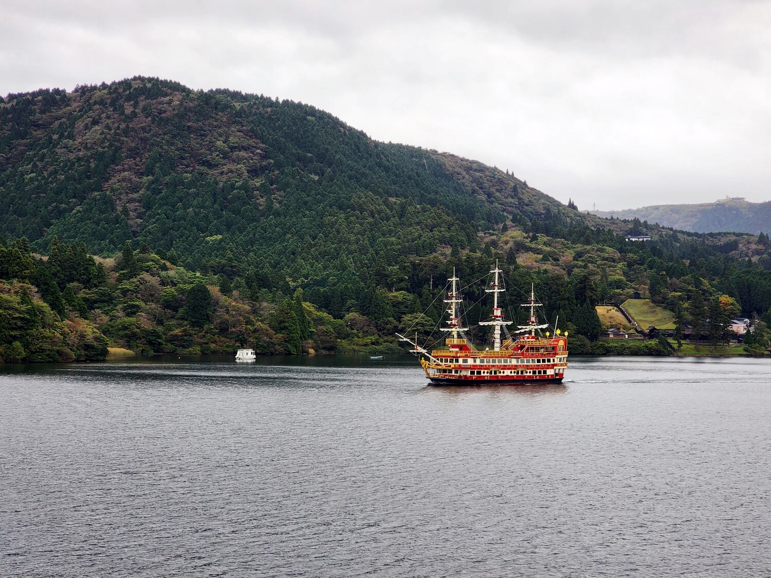 A pirate ship on Lake Ashi