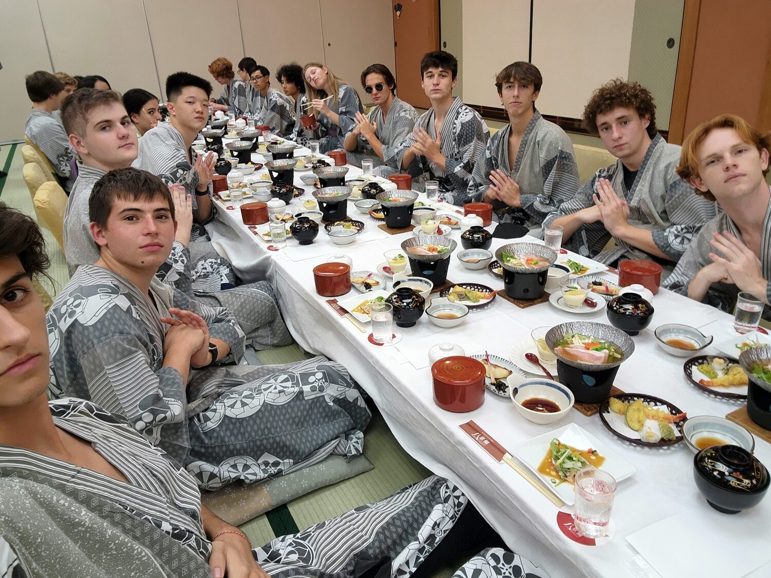 A traditional multi-course dinner