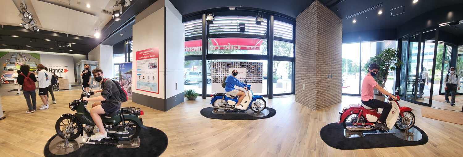 A motorcycle showroom