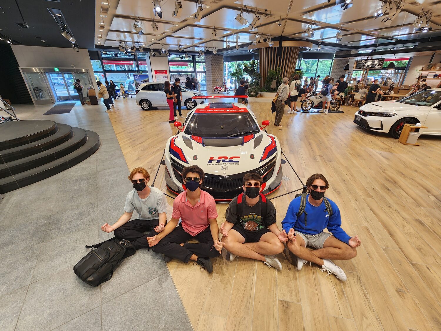 A car in a Toyota showroom