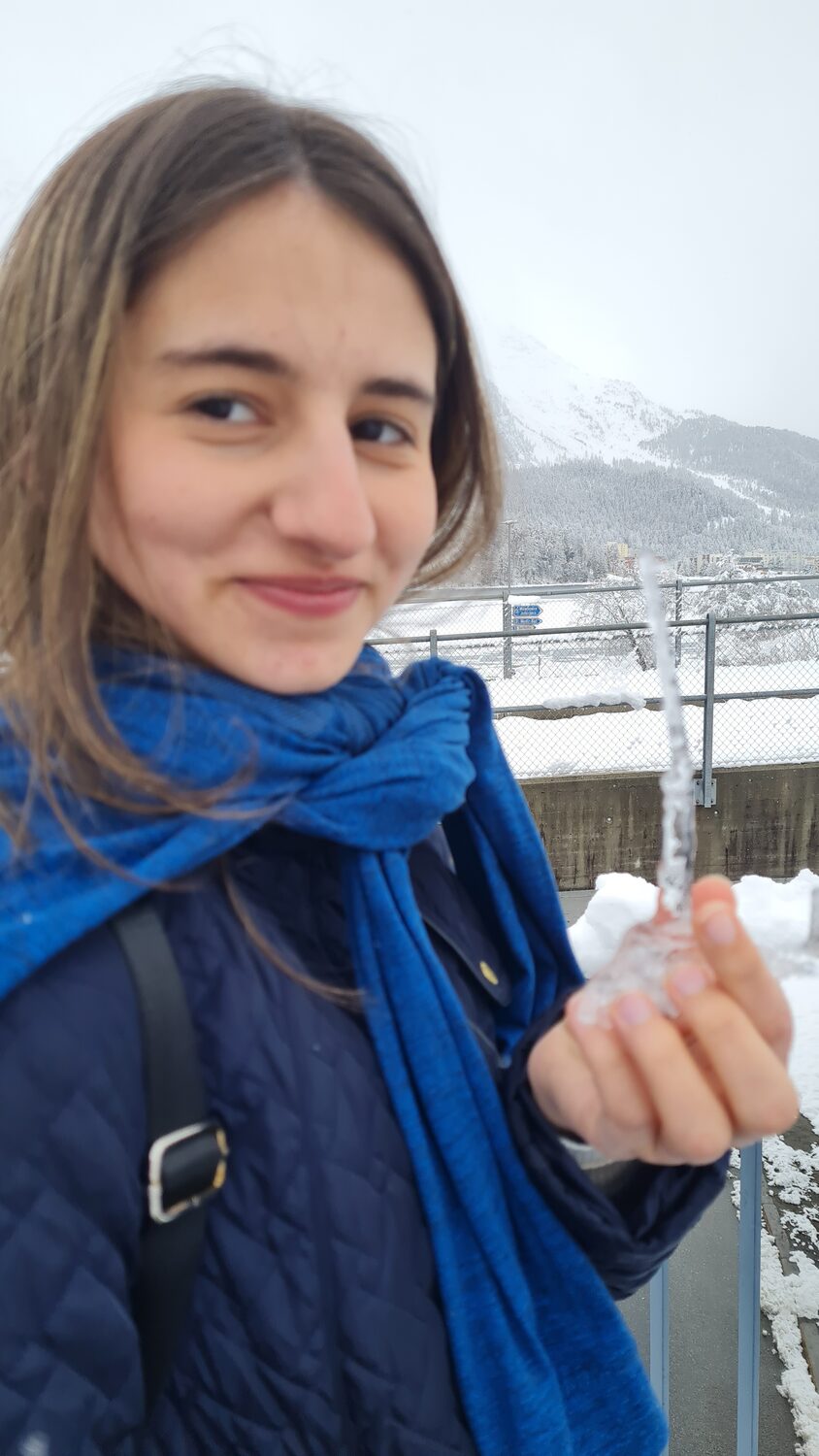 Maritza at a snowy station