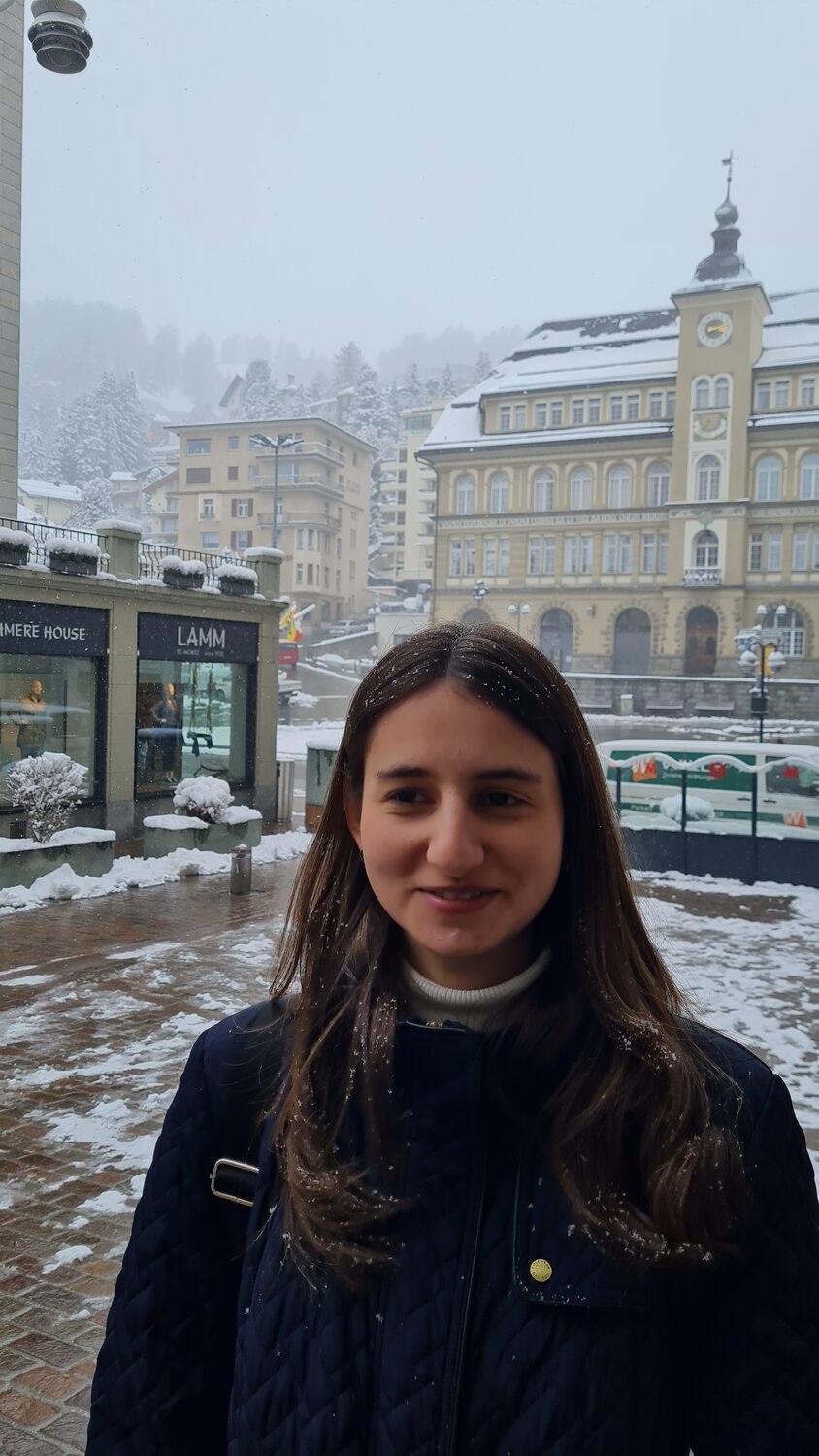 A snowy alpine town