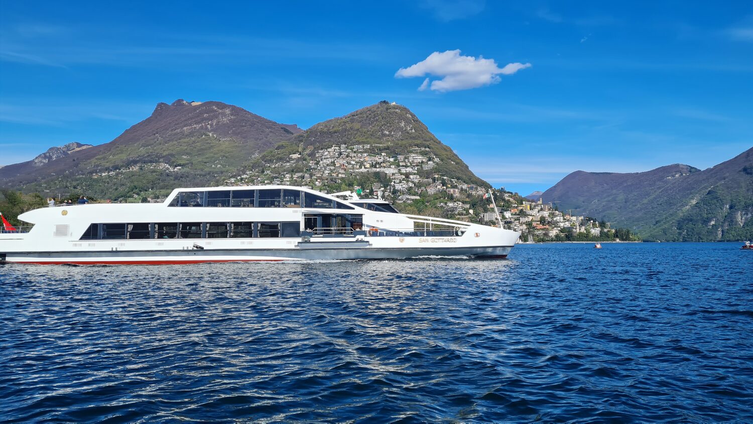A ferry on the lake