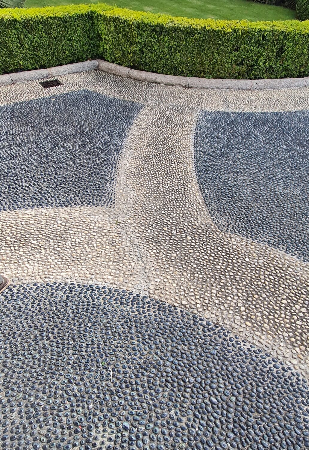 A pebble mosaic path