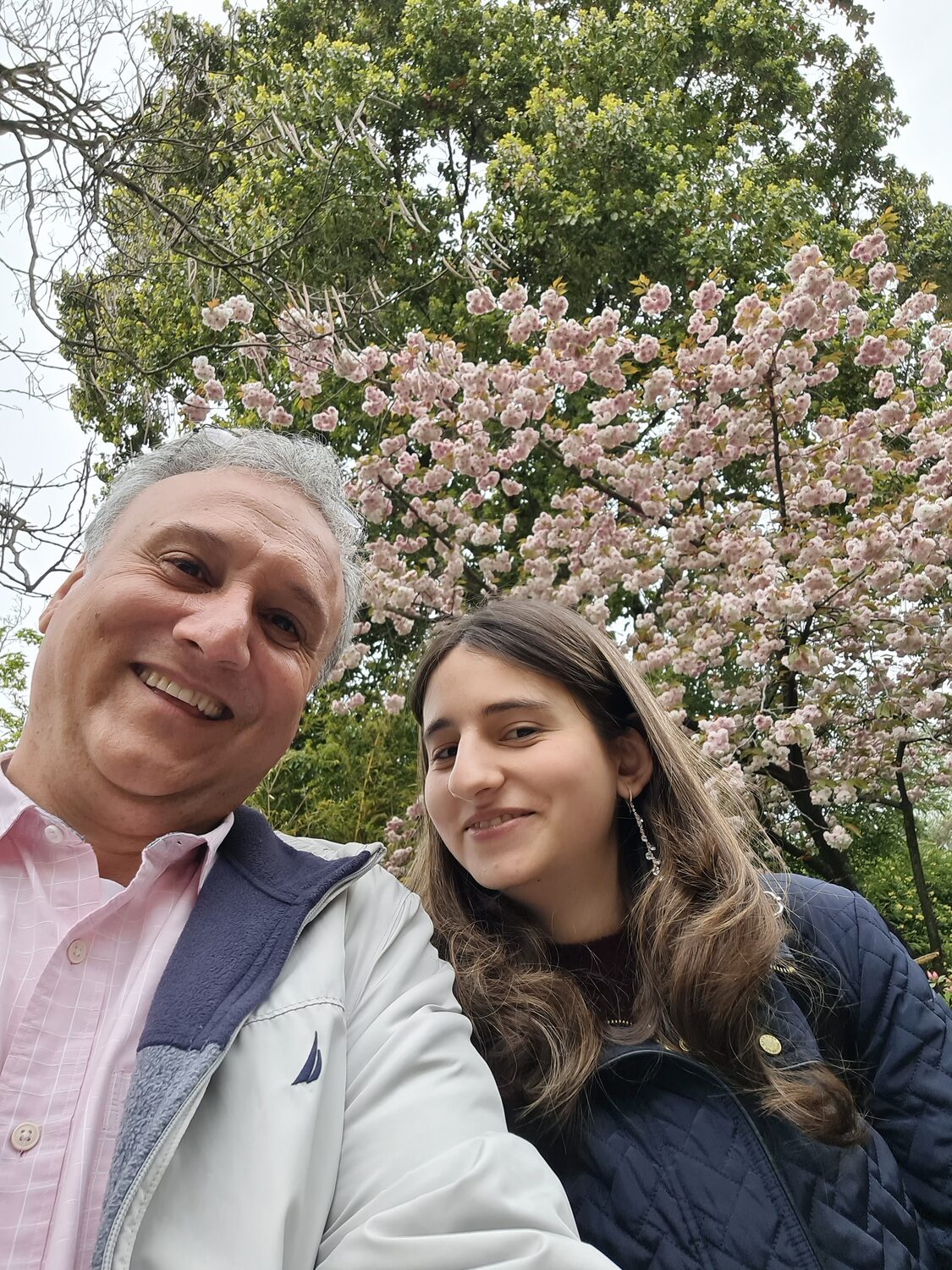 Plamen and Maritza under blossom