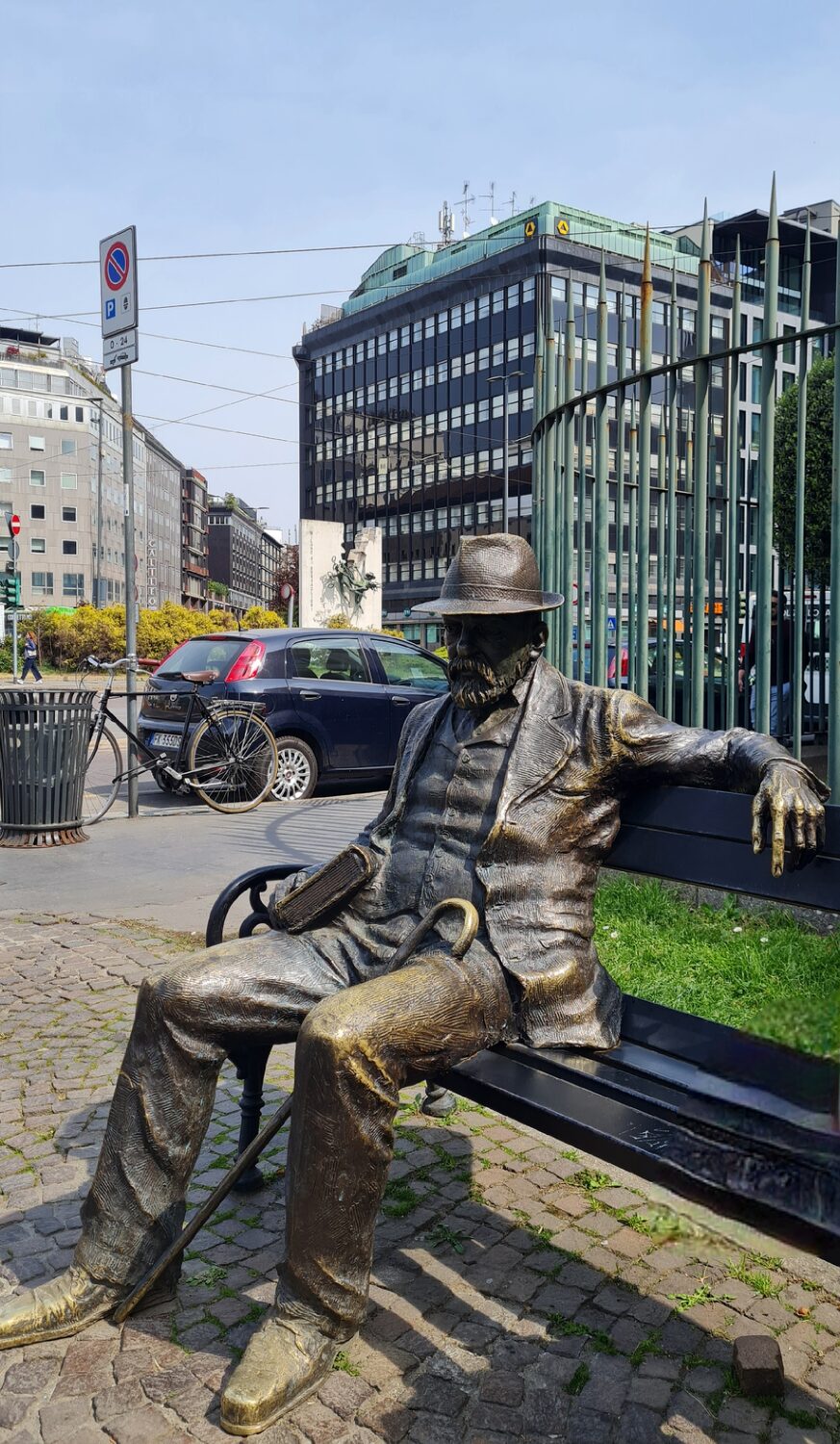 The bronze statue of Pencho Slaveykov in Milan