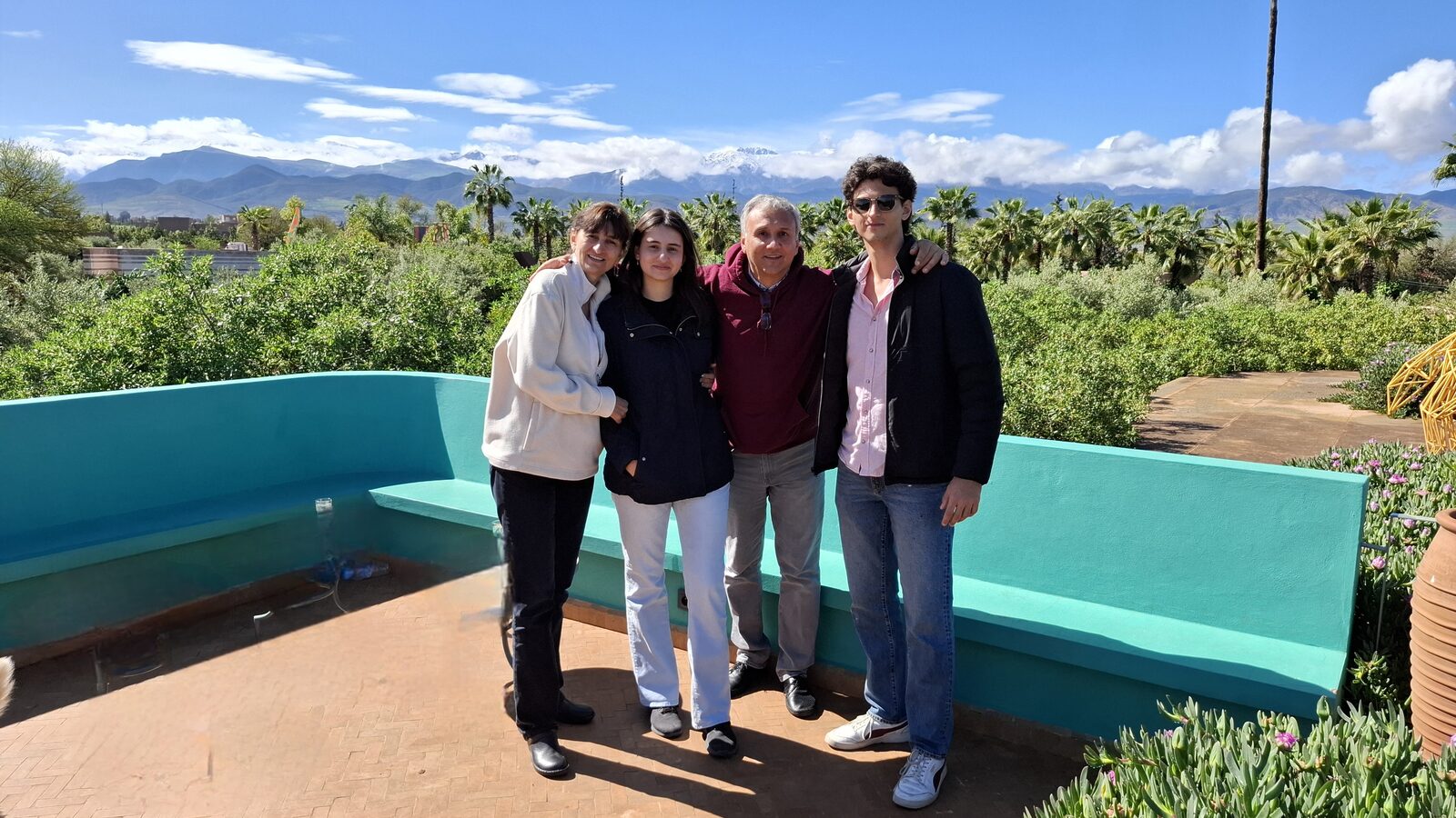 The family on the blue terrace