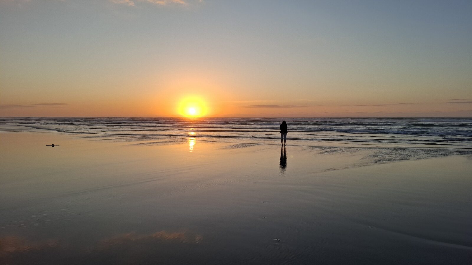 Sunset on the Casablanca beach
