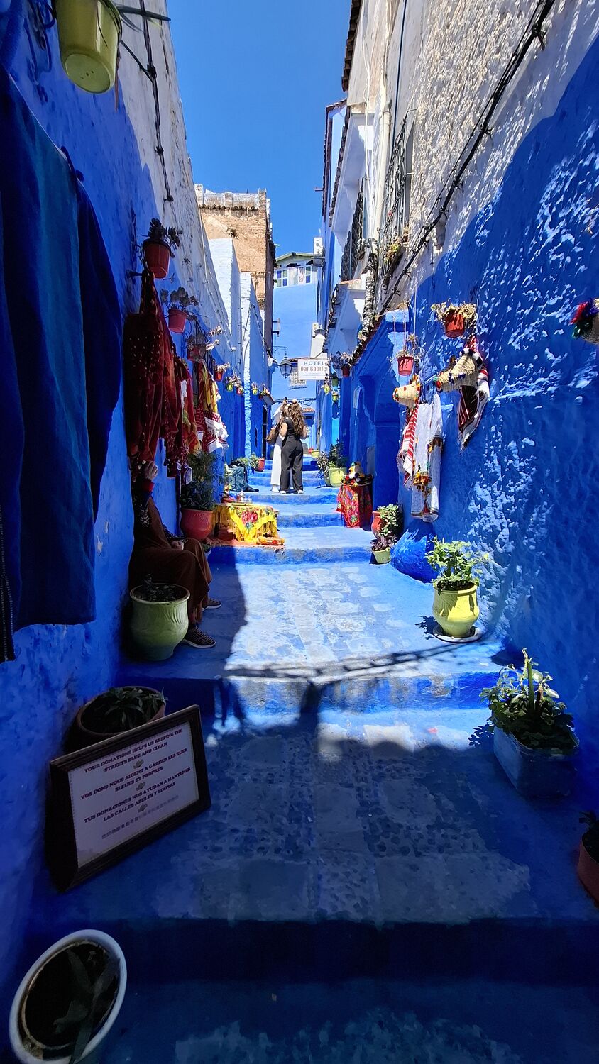Crafts hanging in an alley