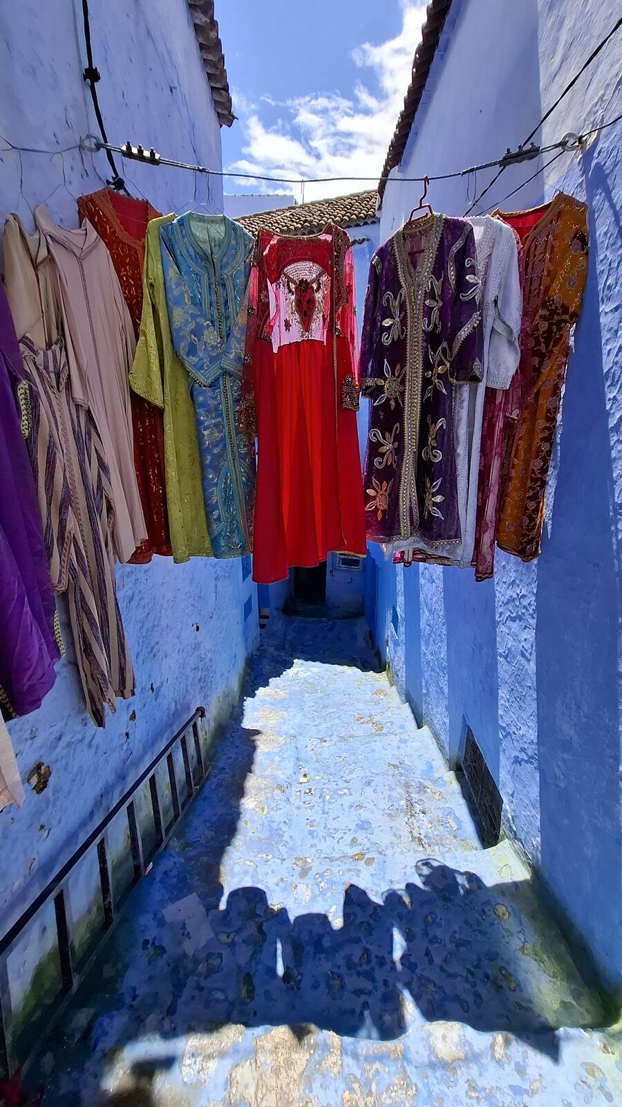 Textiles in a blue alley