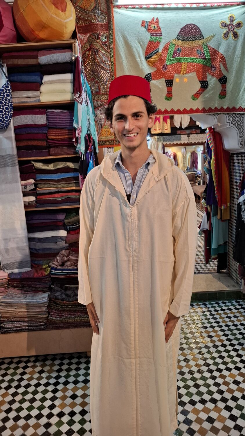 Alex in a kaftan