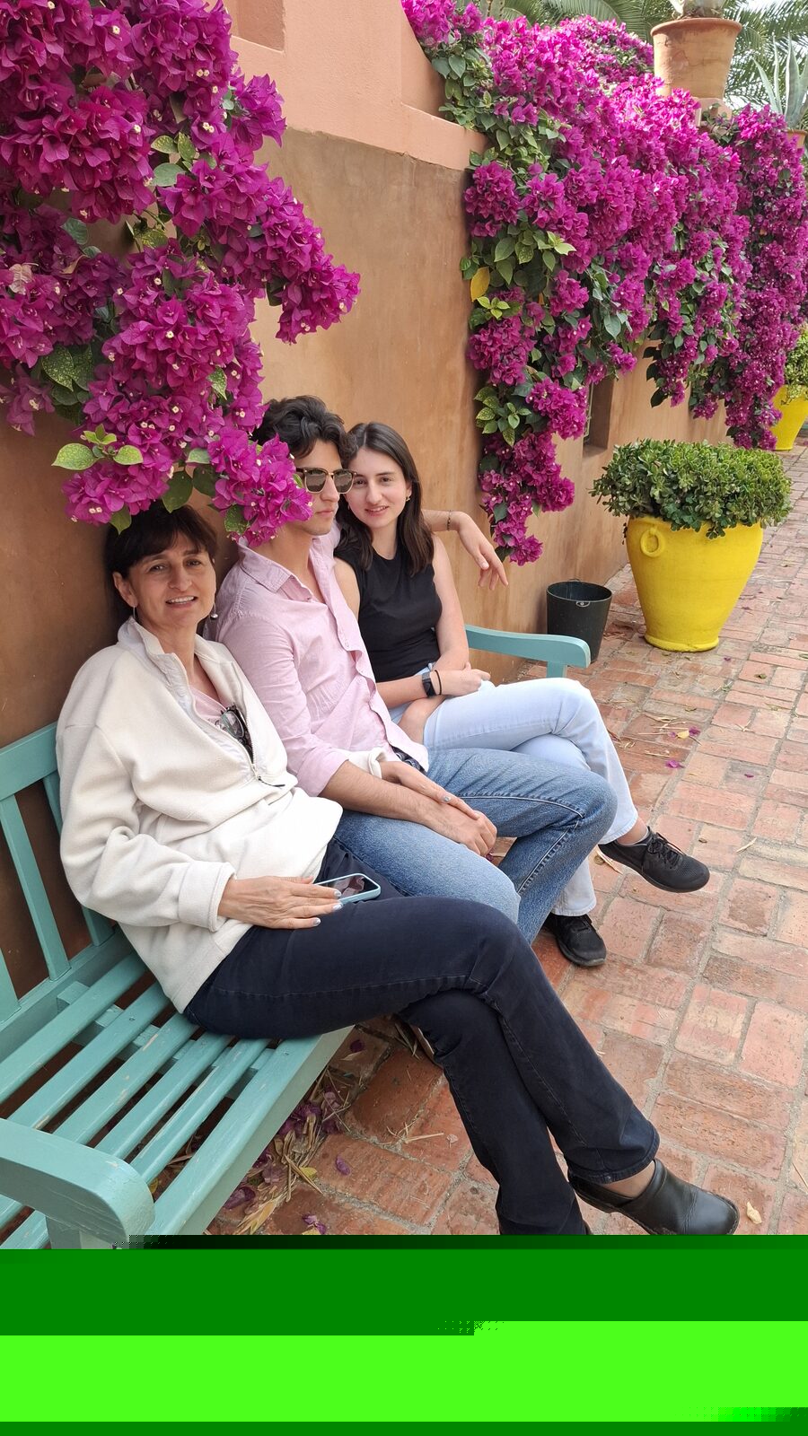 Under the bougainvillea