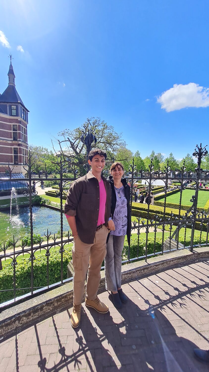 Alex on a bridge in Amsterdam