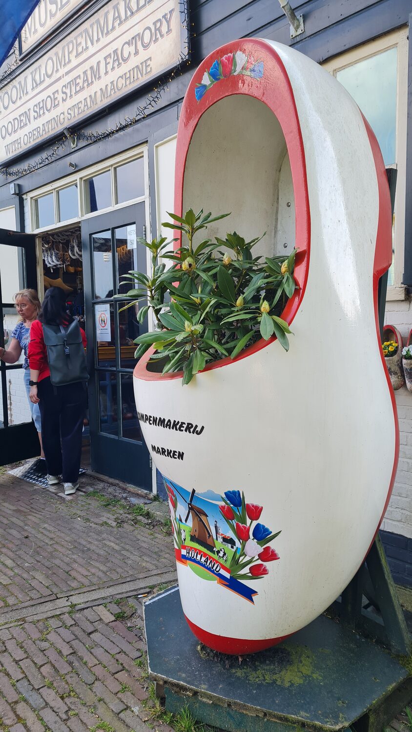 A giant wooden clog