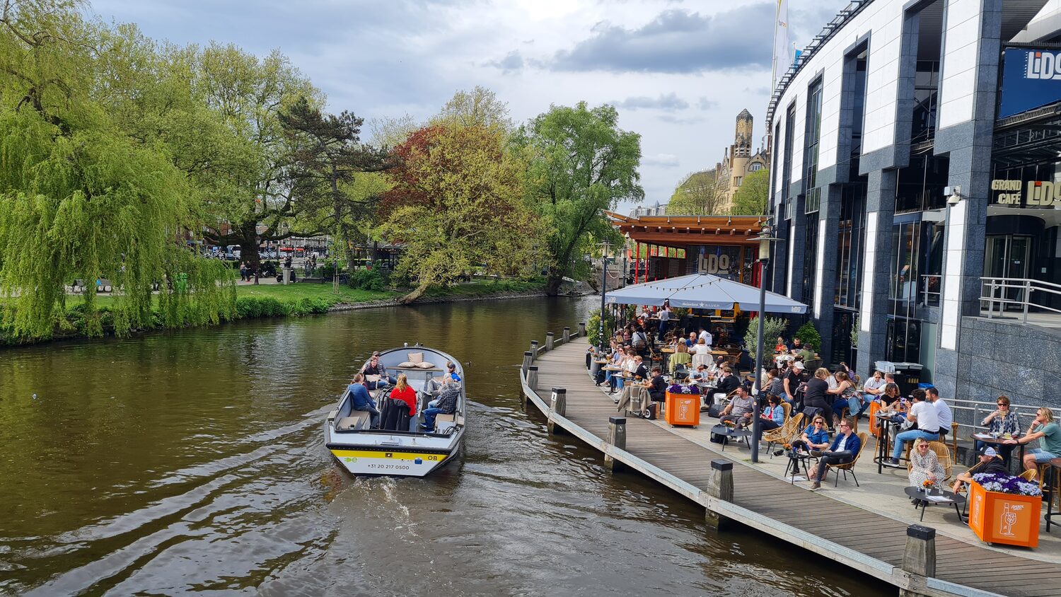 A canalside terrace