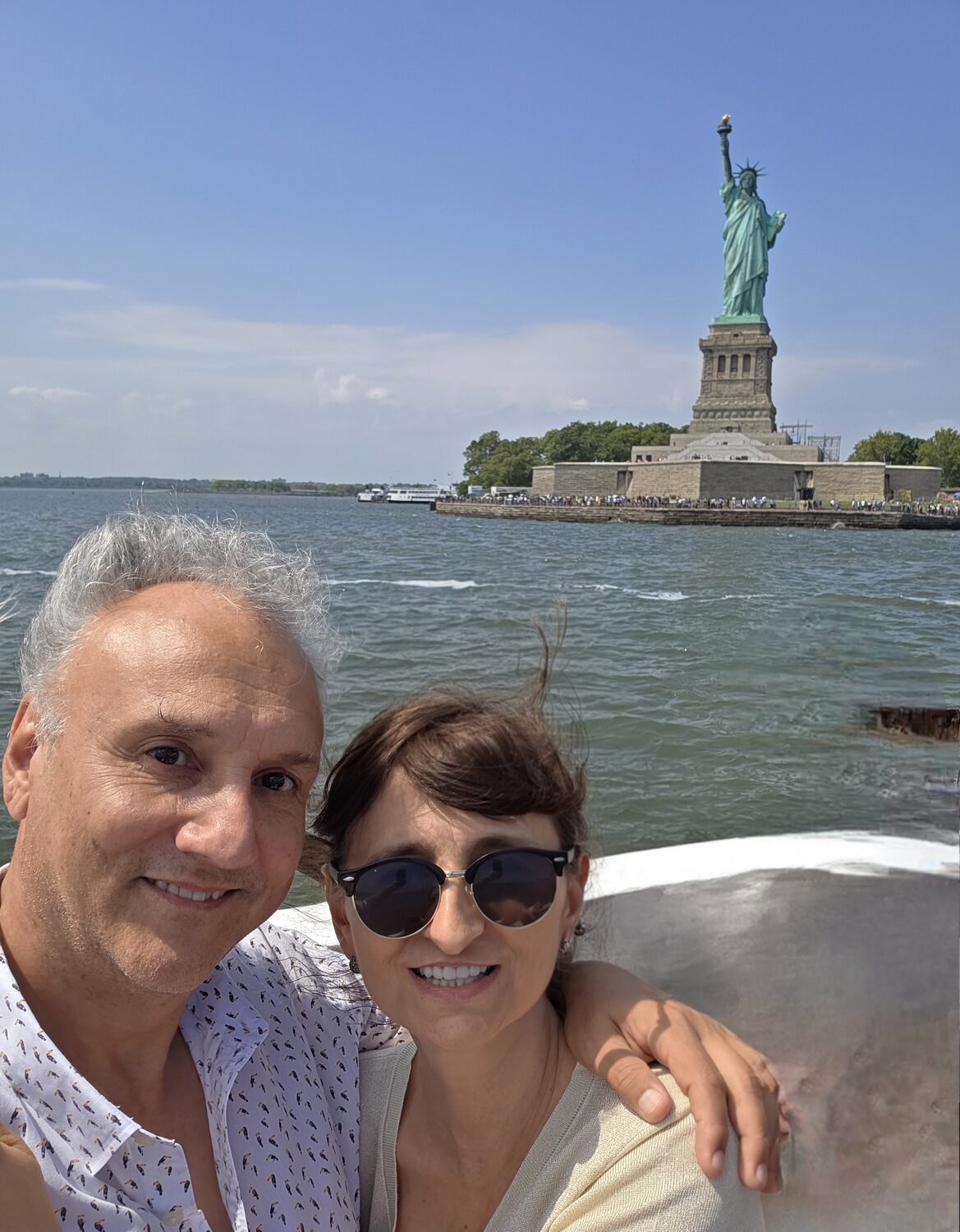 Plamen and Albena with the Statue of Liberty