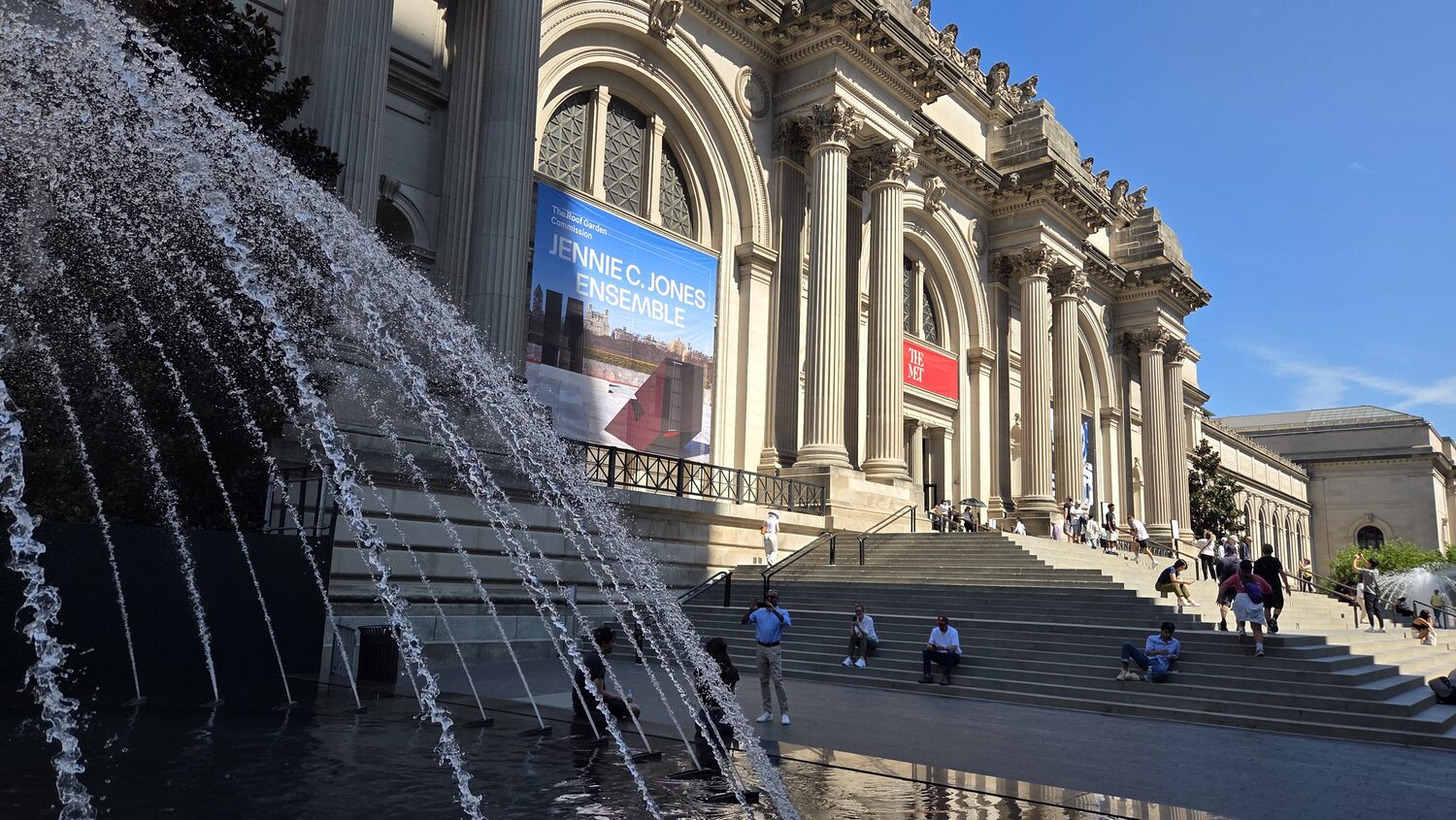The fountains outside the Met