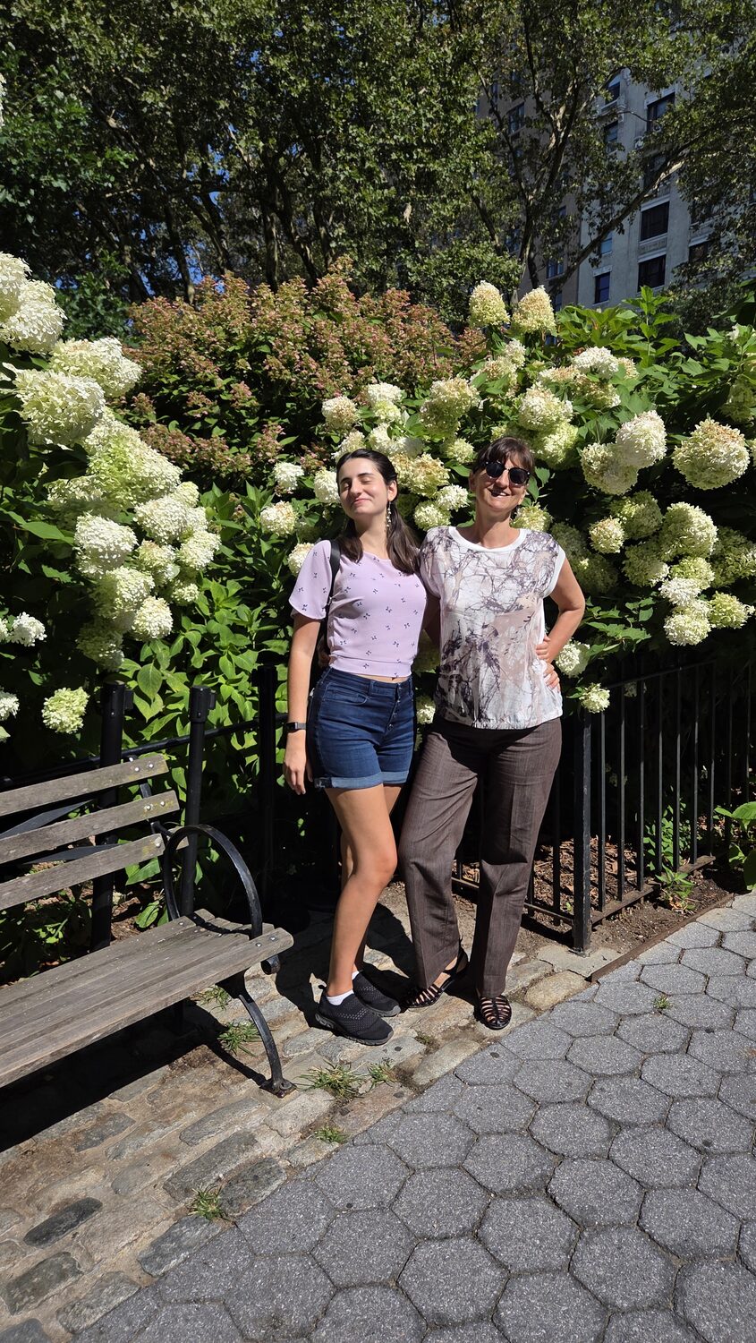 Maritza and Albena among hydrangeas
