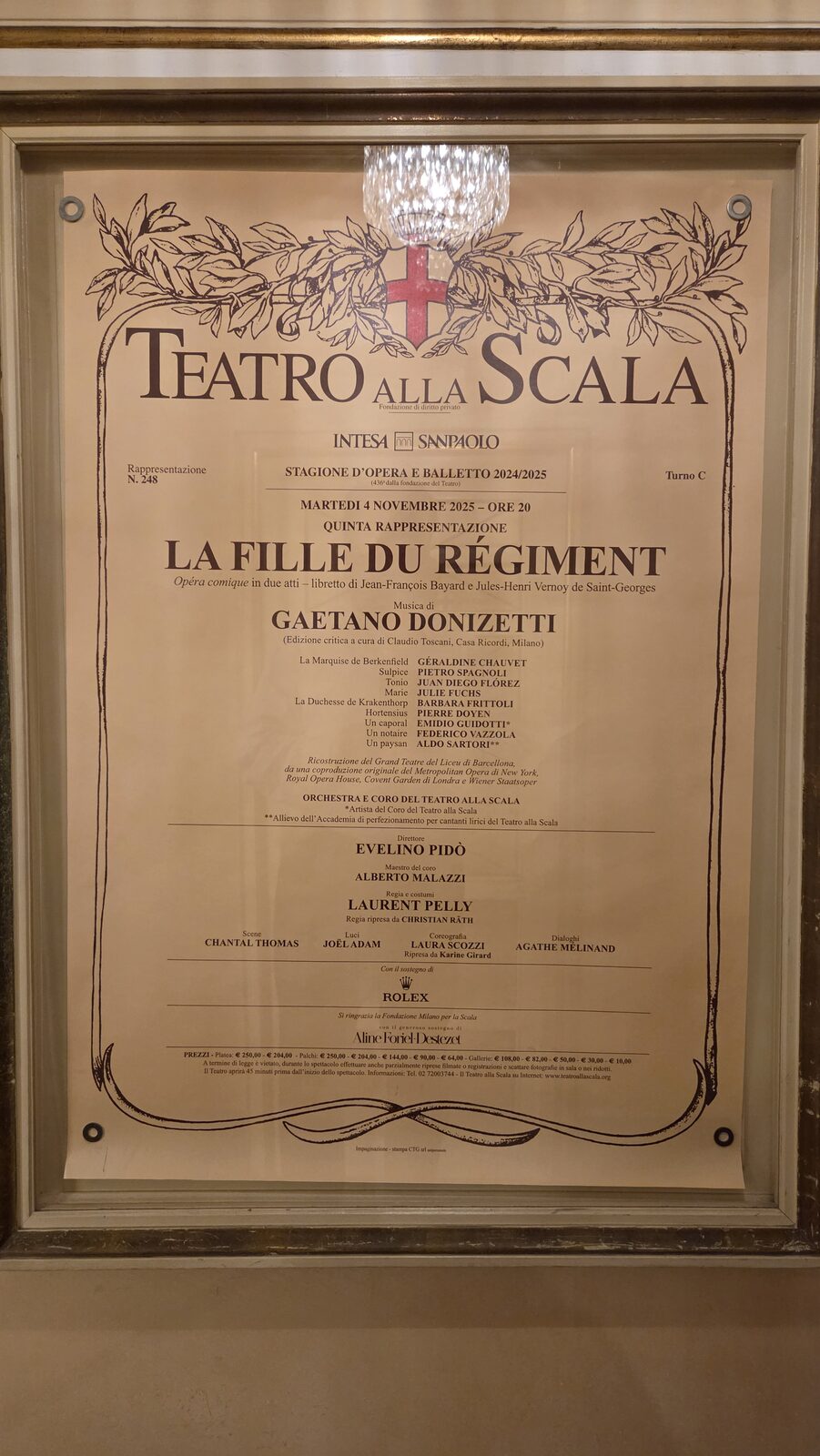 The evening's playbill
